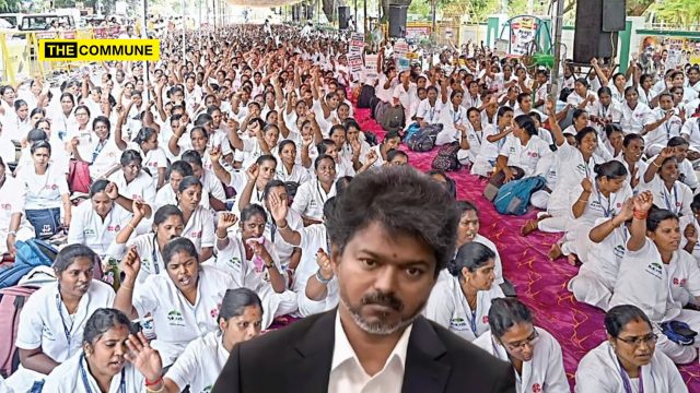 TVK=DMK Nurses Demand ₹45,000 Salary, Permanent Jobs; 5 Arrested After Being Called For Talks, 1,000+ Detained TVK=DMK: Nurses Demand ₹45,000 Salary, Permanent Jobs; 5 Arrested After Being Called For Talks, 1,000+ Detained