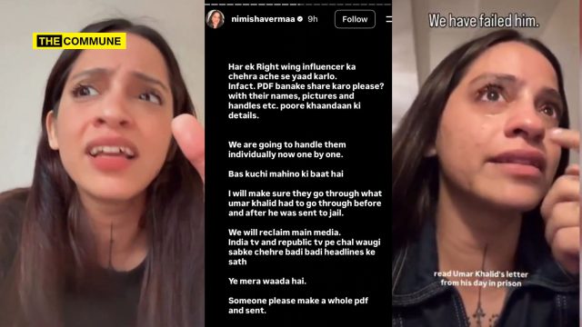 Umar Khalid Fangirl Nimisha Verma Wants To Slipper Arnab Goswami In Public & Paint A Target On Nationalist Influencers